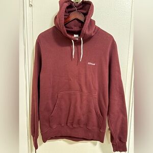JJJJound J90 Slim Fit Fleece Hoodie Size M Burgundy Made in Canada